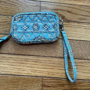 Blue Patterned Vera Bradley Wristlet